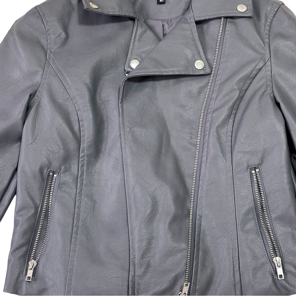 Gray Biker Jacket - image 5